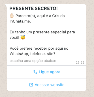 mensagem modelo marketing WhatsApp