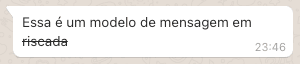 mensagem modelo WhatsApp