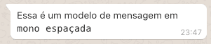 mensagem modelo WhatsApp