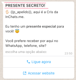 Mensagem Modelo WhatsApp