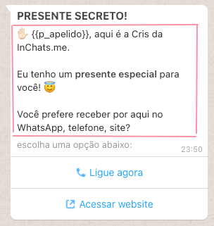 Mensagem Modelo WhatsApp