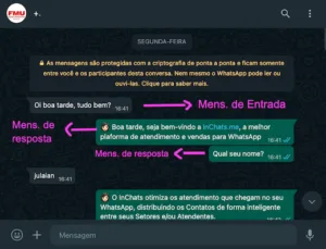 exemplo regra robô chatbot whatsapp